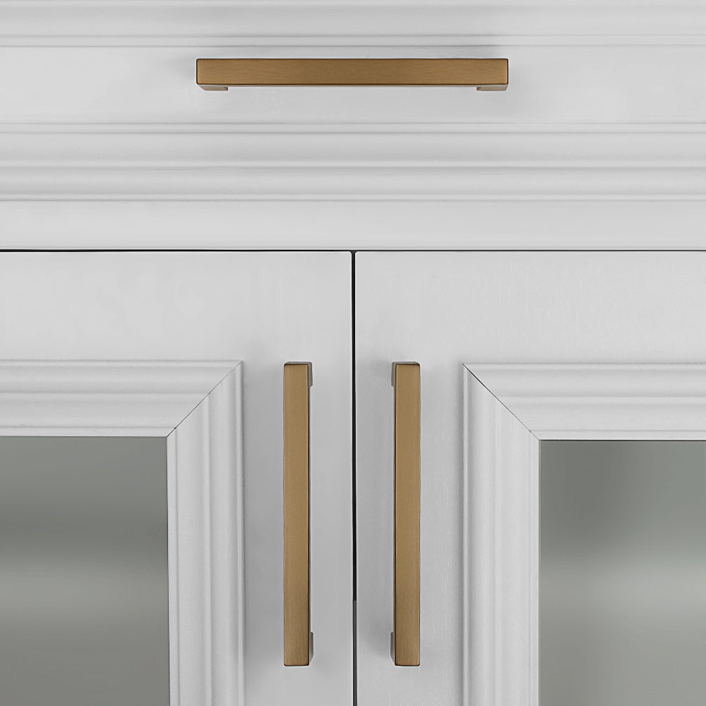 Champagne Bronze Square Cabinet Pulls for Kitchen