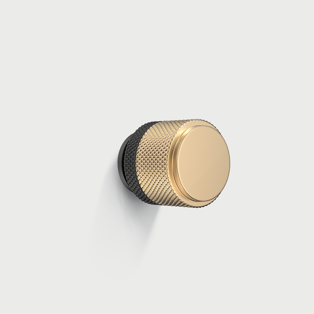 Modern Gold Knurled T-Bar Cabinet Handles