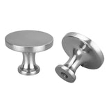Brushed Nickel Round Solid Cabinet Knobs
