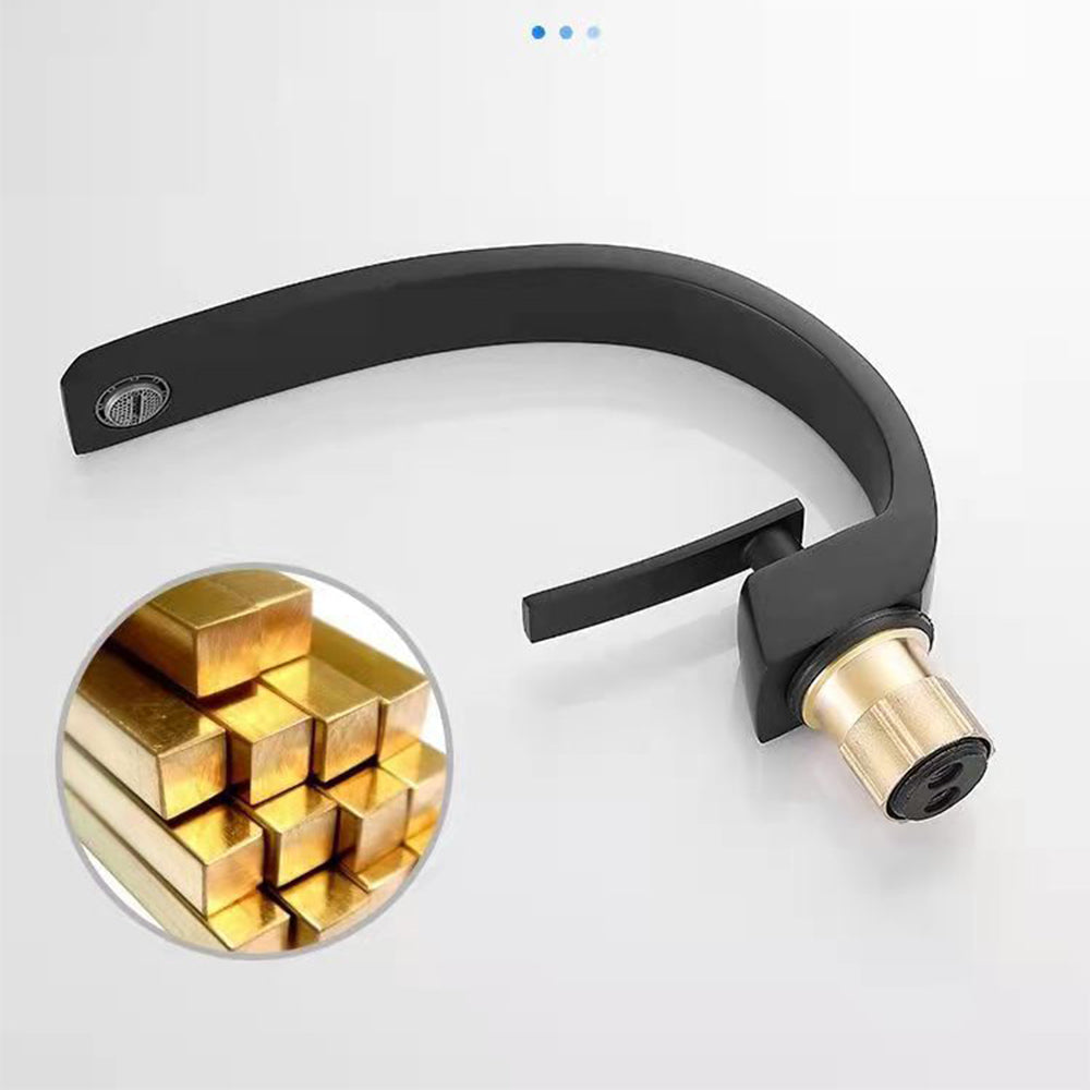 Single Handle Waterfall Arc Bathroom Sink Faucet