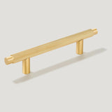Brass Knurled T-Bar Cabinet Drawer Handles