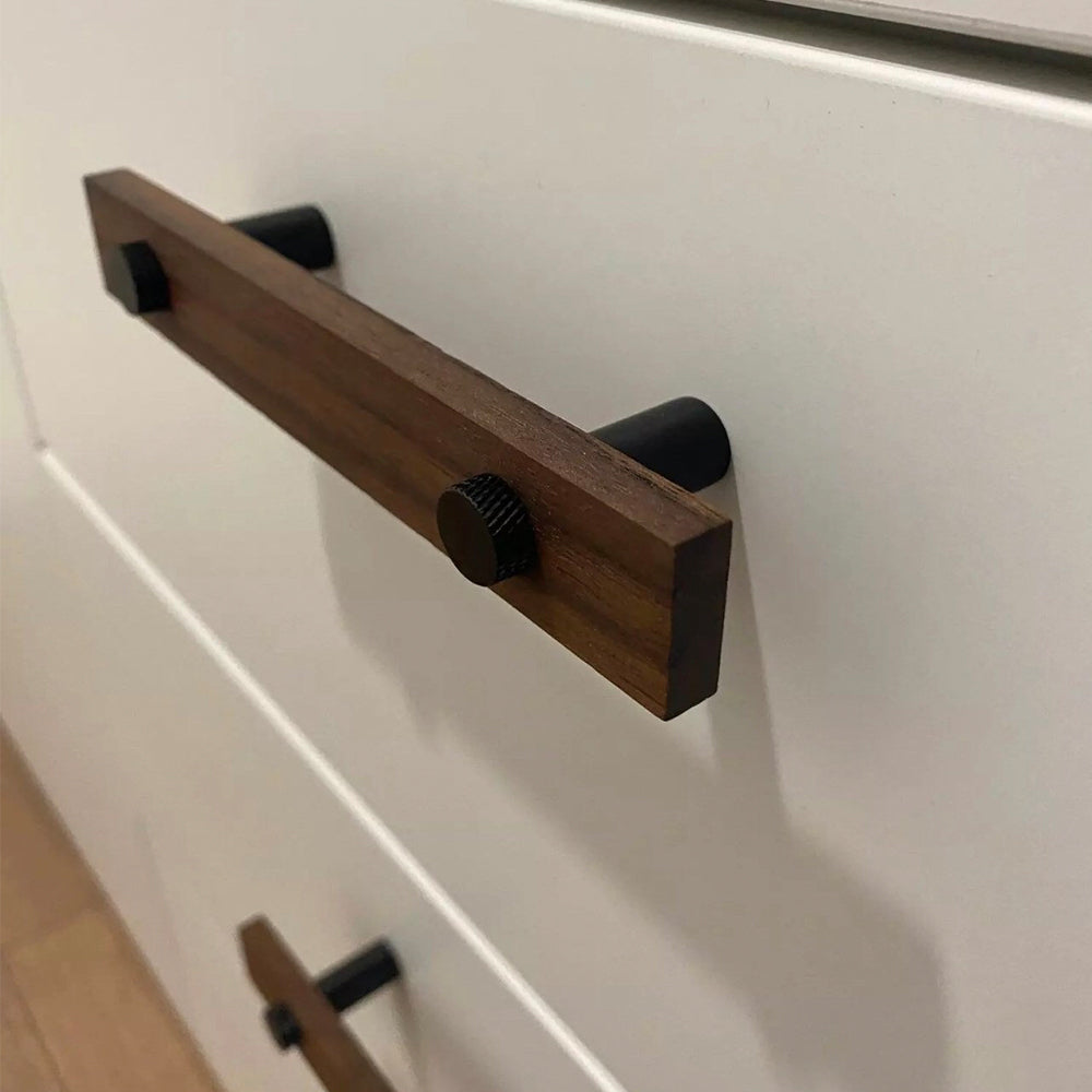 Stylish and Durable Walnut Brass Cabinet Handles