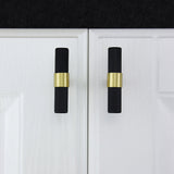 Nordic Black Mesh Knurled Brass Handle Simple Cabinet Wardrobe Pulls