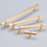 Modern Solid Thickened Zinc Alloy Square Stripe Cabinet and Drawer Handles