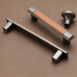 Retro Brown Leather Drawer Handles