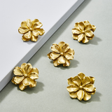 Modern Drawer Knob Brass Flower Knob Gold Decorative Knob for Kitchen