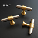 Brown & Silver Modern Brass Cabinet Drawer Handles