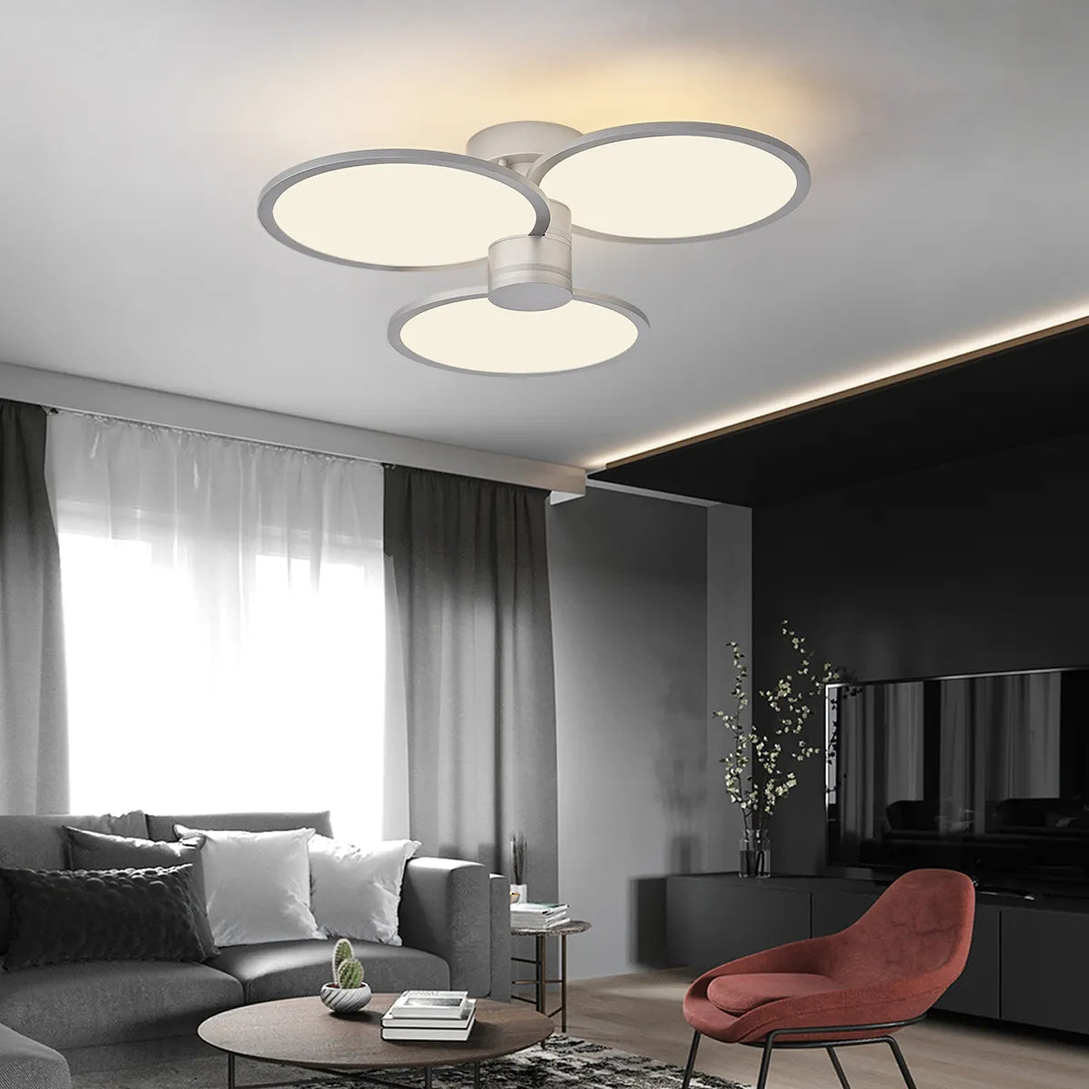Circular acrylic ceiling-mounted installation