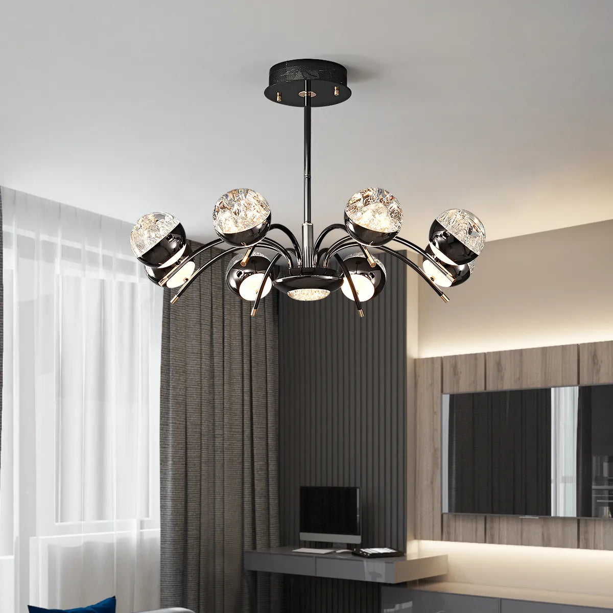 Transparent round chandelier