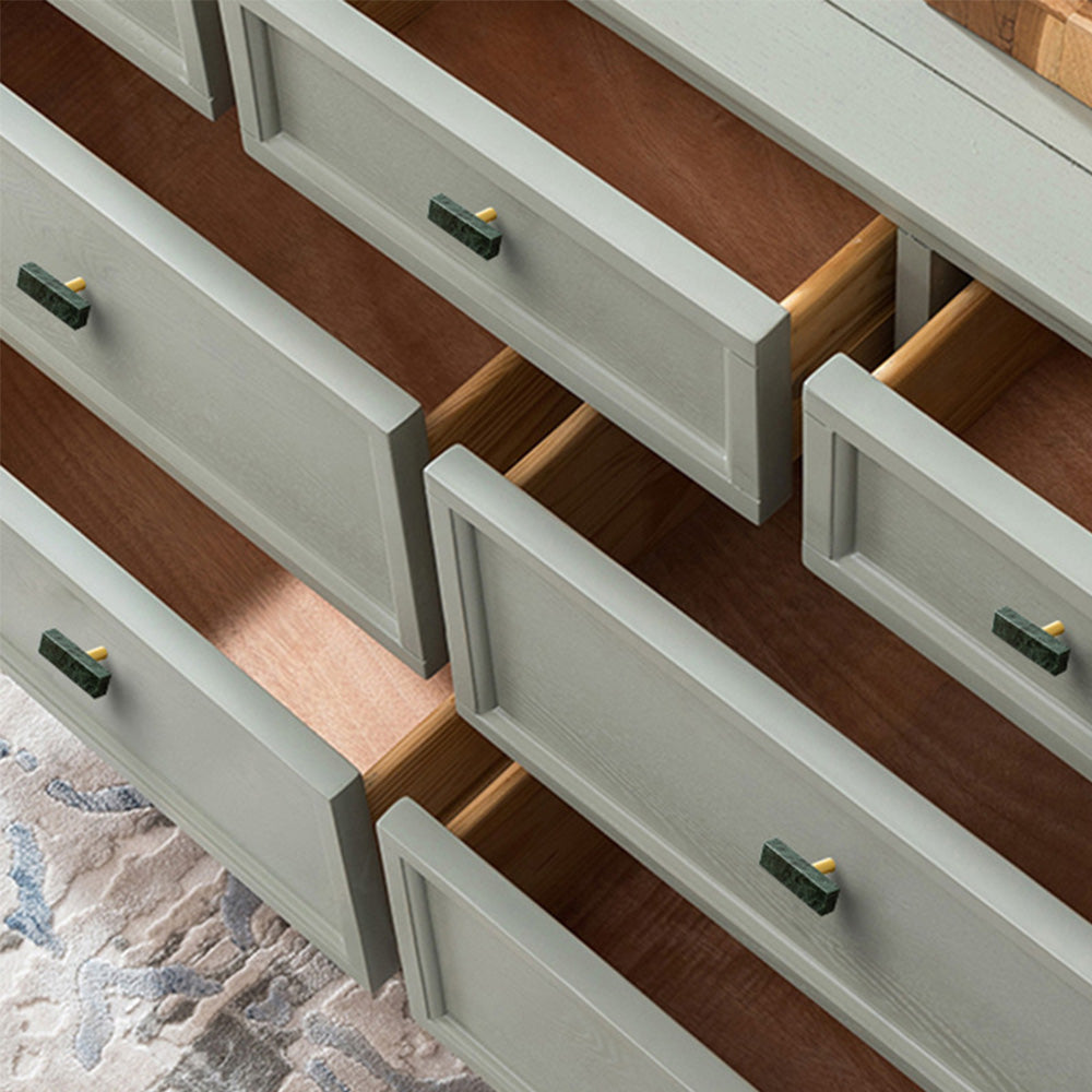 Nordic Light Luxury Marble Brass Square Cabinet Handles