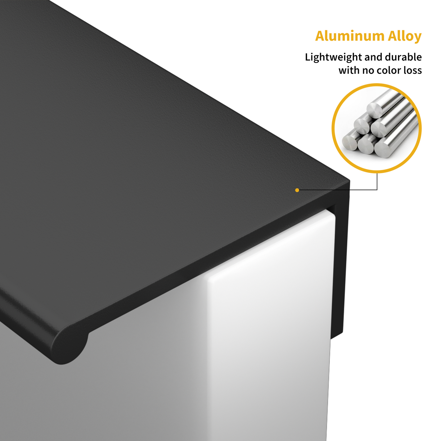 Black Kitchen Cabinet Drawer Edge Finger Pulls