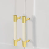 Colorful Brass Leather Cabinet Dresser Drawer Pulls