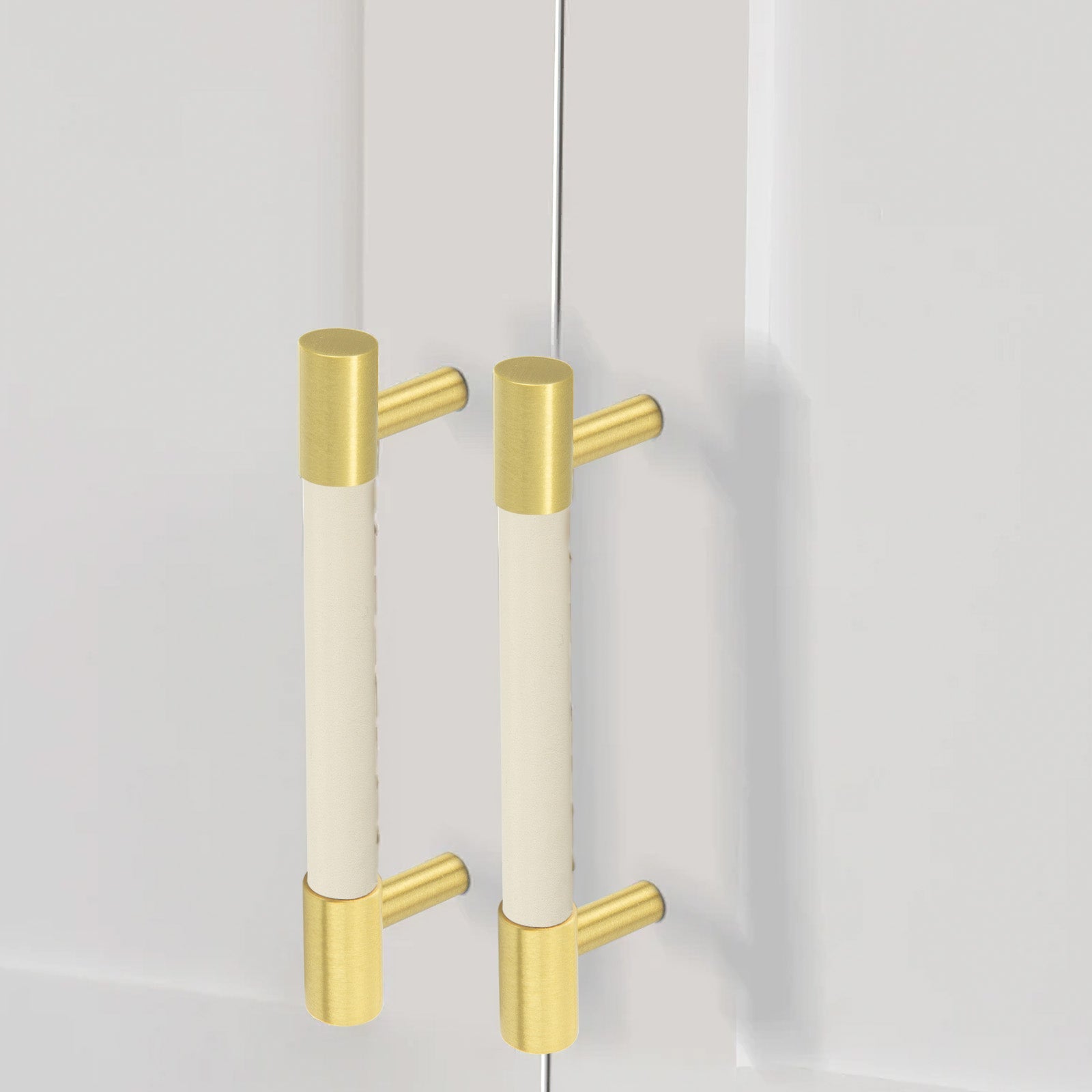 Colorful Brass Leather Cabinet Dresser Drawer Pulls