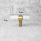 Stylish Marble & Zinc Alloy T-Bar Kitchen Cabinet Handles