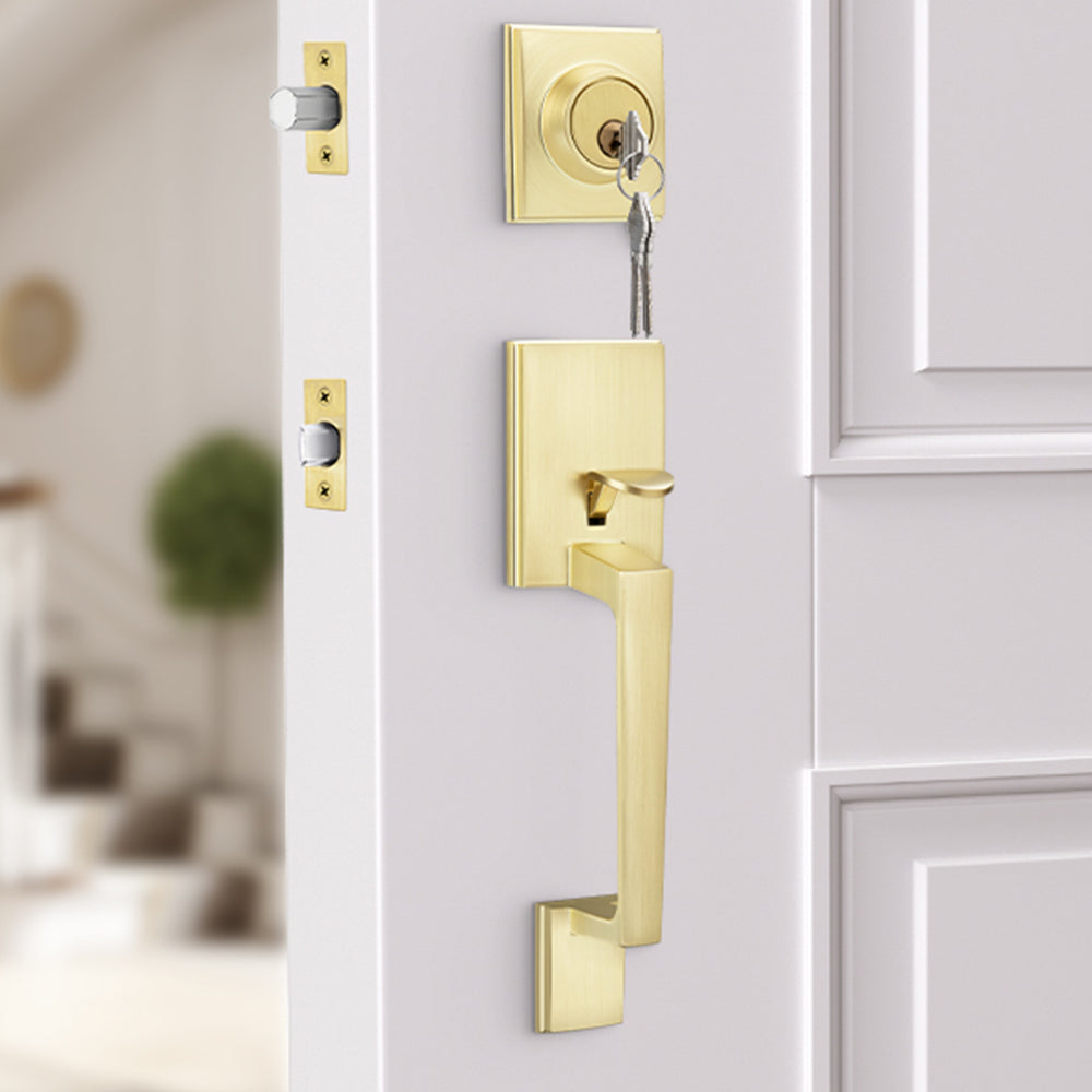Modern Front Door Lock Reversible Entry Door Handlesets