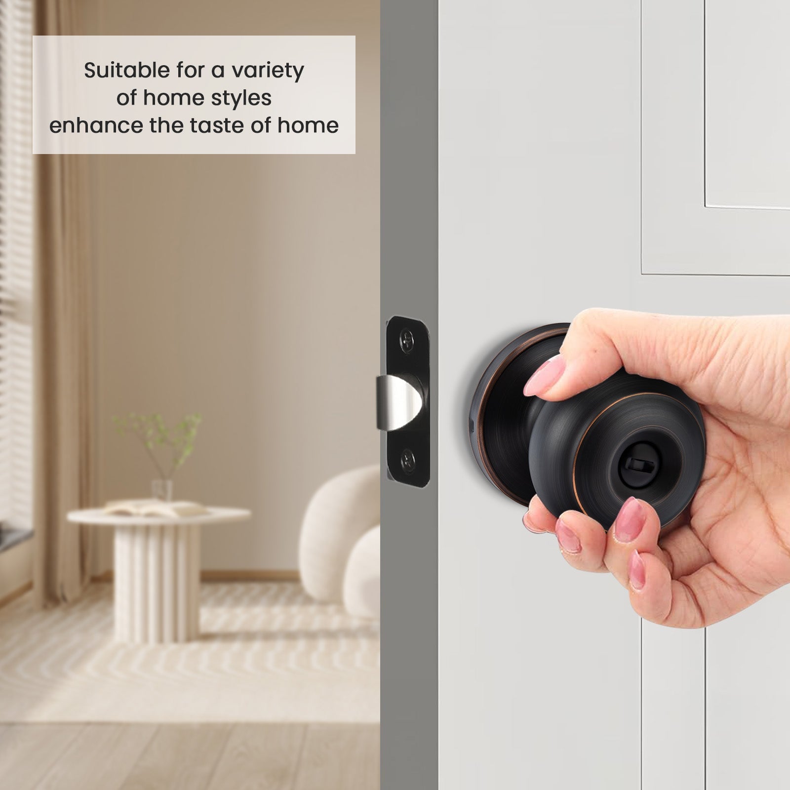 Bedroom Interior Keyless Privacy Door Knob