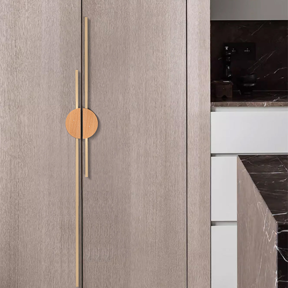 A Pair of Semicircle Wooden Natural Walnut Wardrobe Pulls