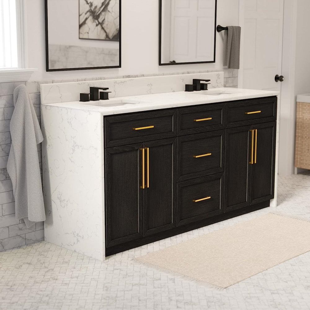Brushed Brass Kitchen Handles Square Drawer Pulls