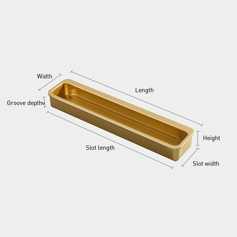 Modern Slotted Recessed Concealed Sliding Door Cabinet Handles