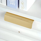 Modern Simple Embedded Brass Gold Edge Pulls