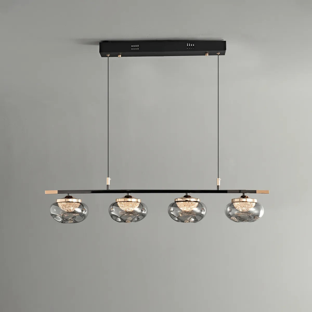 Smoked glass chandelier