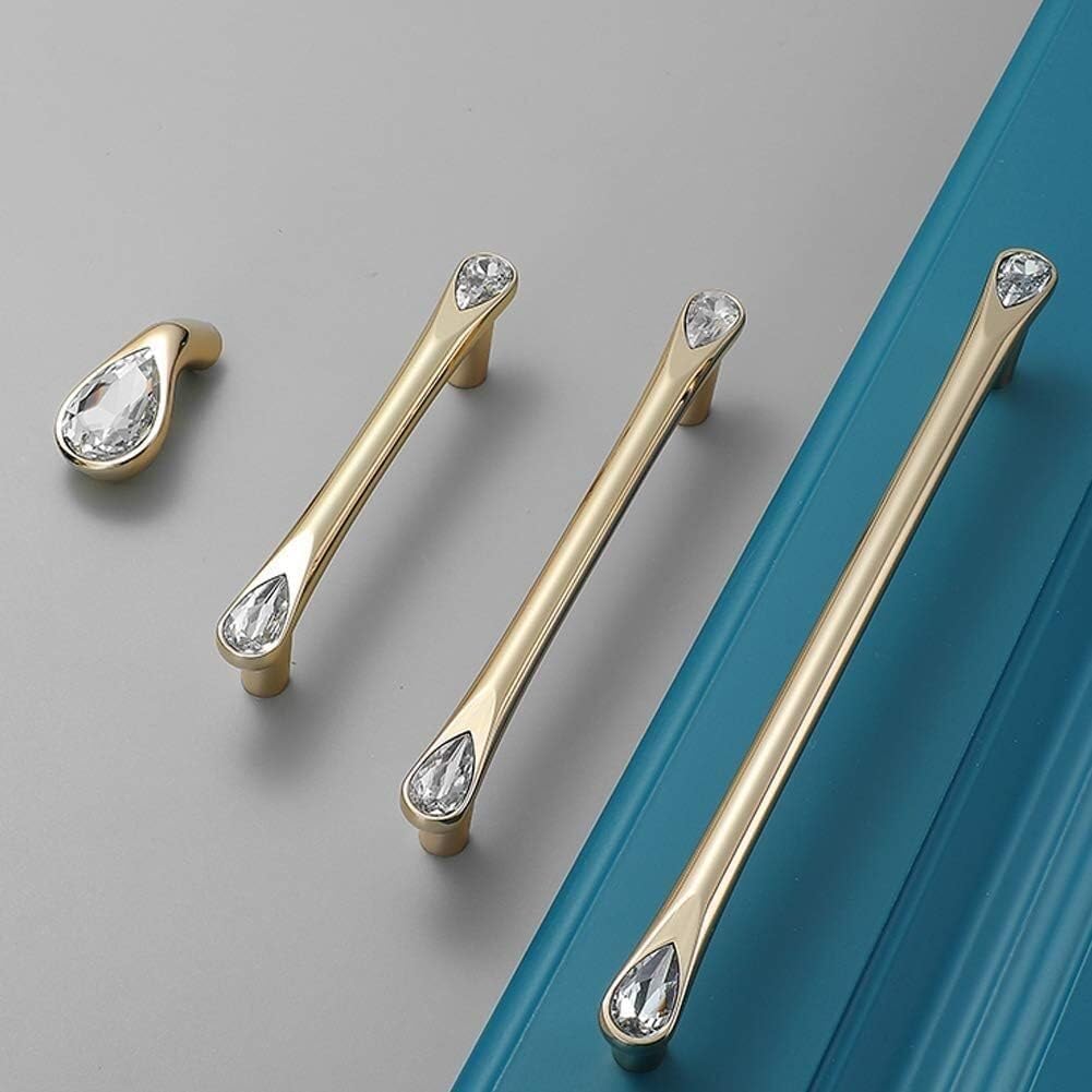 Gold Crystal Kitchen Cabinet Handles