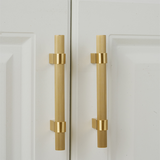 Solid Brass Gold Knurled Hardware Kitchen Cabinet Pulls