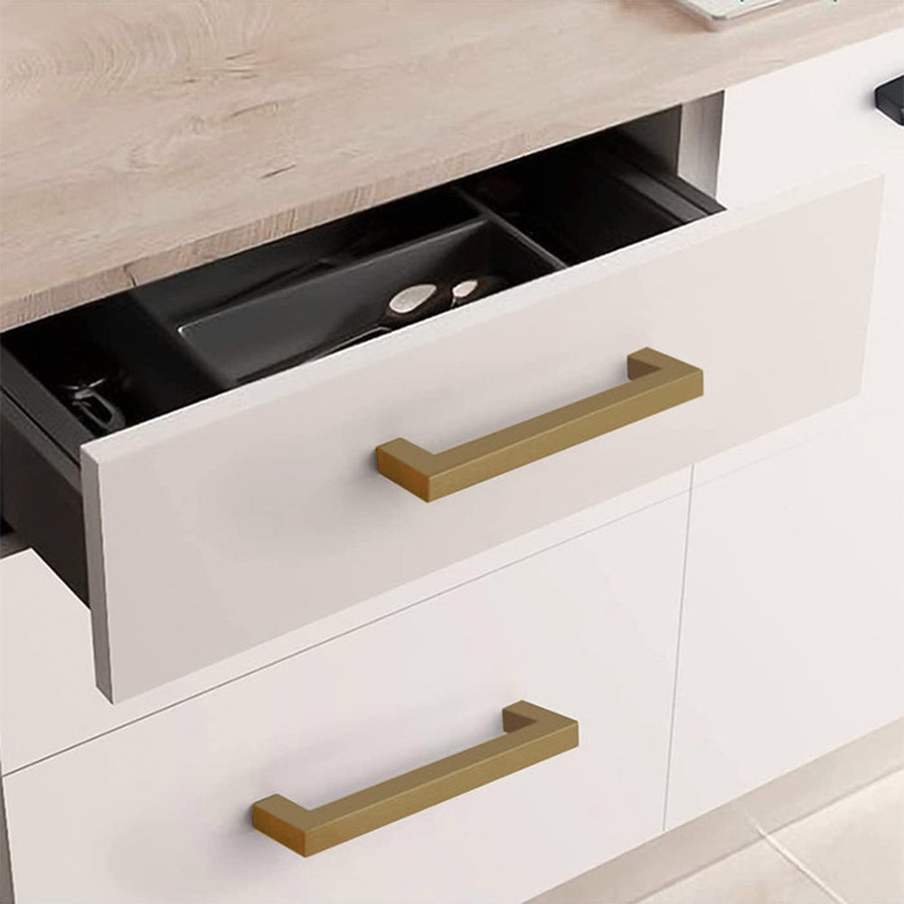 Champagne Bronze Square Cabinet Pulls for Kitchen