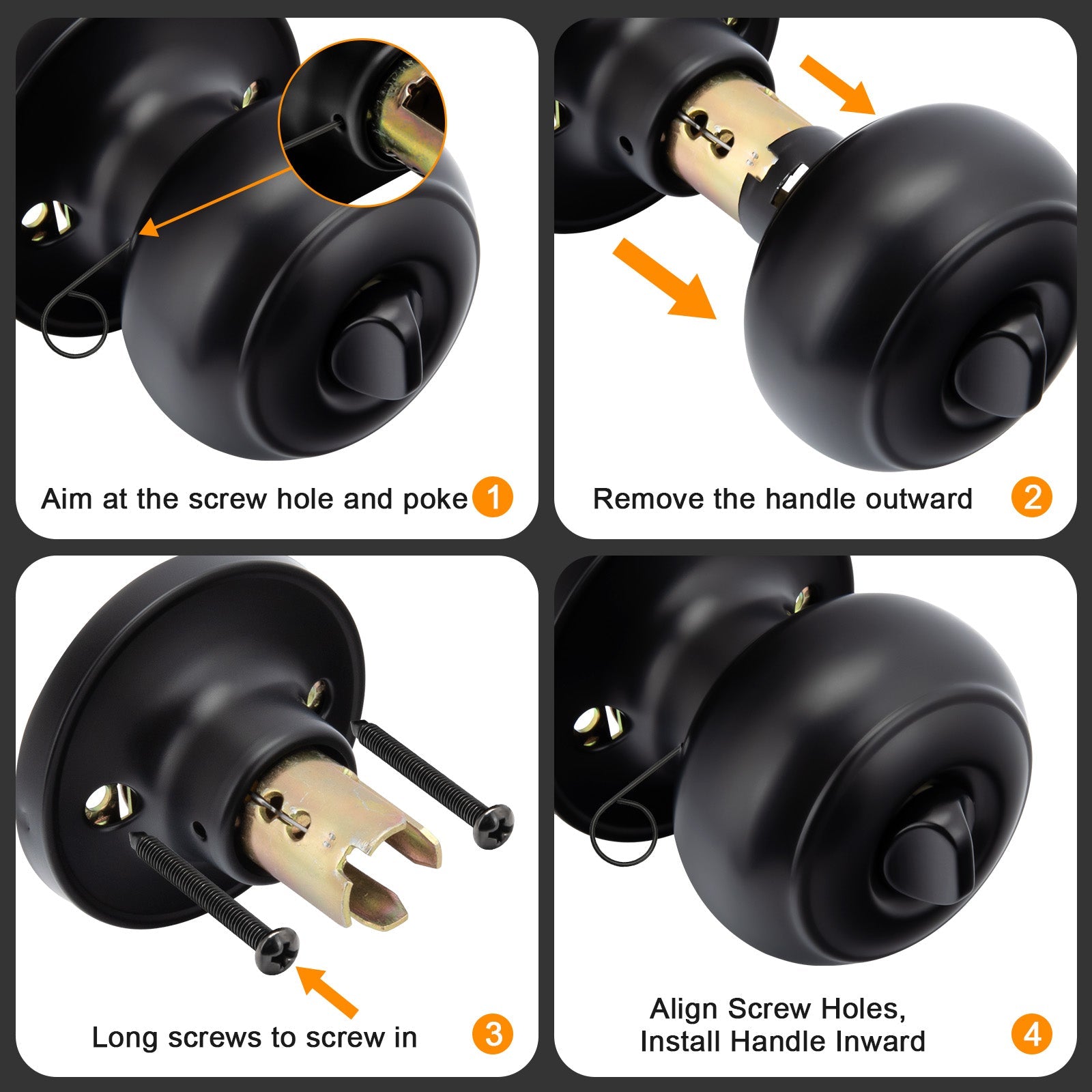 Bedroom Interior Keyless Privacy Door Knob