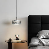 Smoked round glass pendant