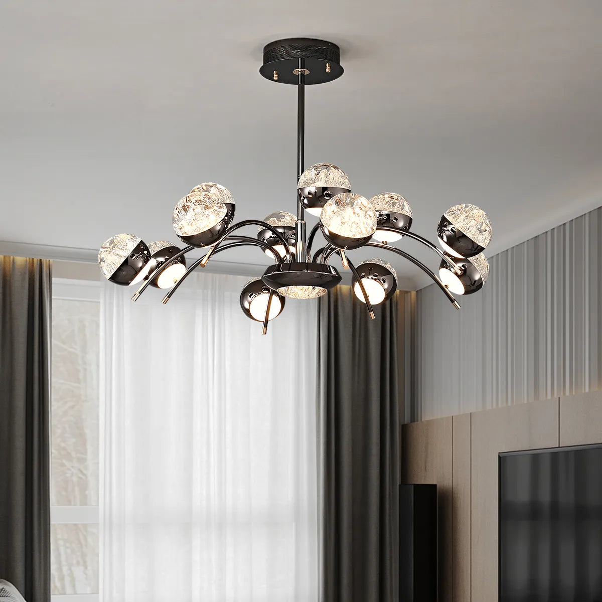Transparent round chandelier