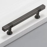 Modern Solid Thickened Zinc Alloy Square Stripe Cabinet and Drawer Handles
