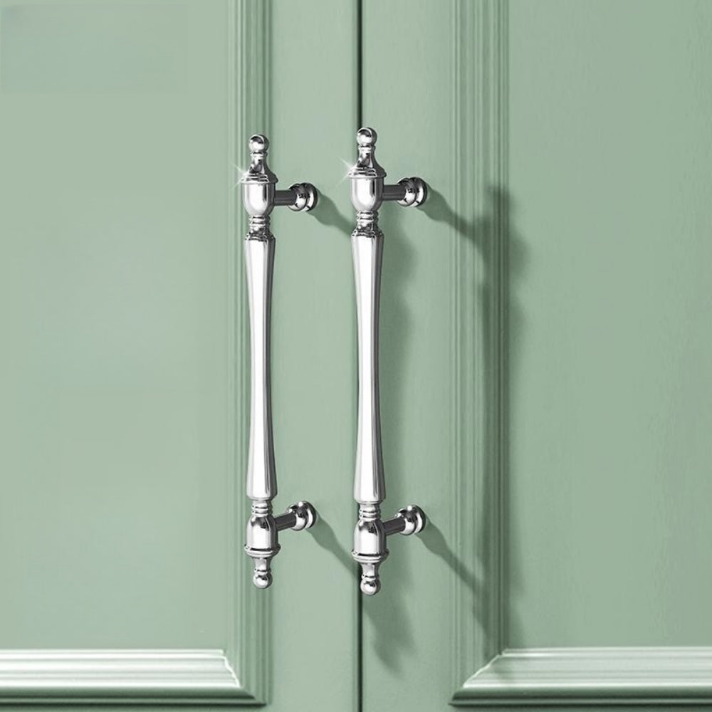 Chrome-Plated Drawer Handle Wardrobe Handle Bright Silver Cabinet Door Handle