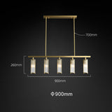 Solid Brass & Crystal Linear Chandelier