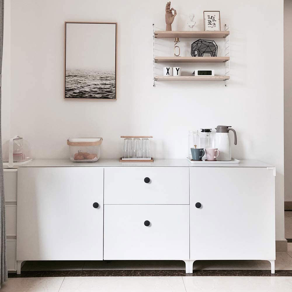 Matte Black Round Cabinet Knobs for Bathroom