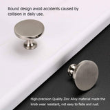 Brushed Nickel Round Solid Cabinet Knobs