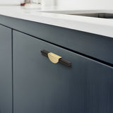 Gold & Black Semicircle Wardrobe Pulls Dresser Drawer Handles