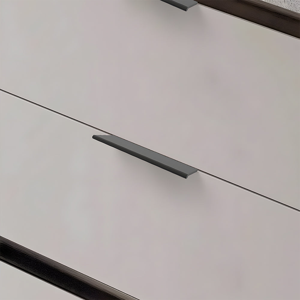 Black Kitchen Cabinet Drawer Edge Finger Pulls