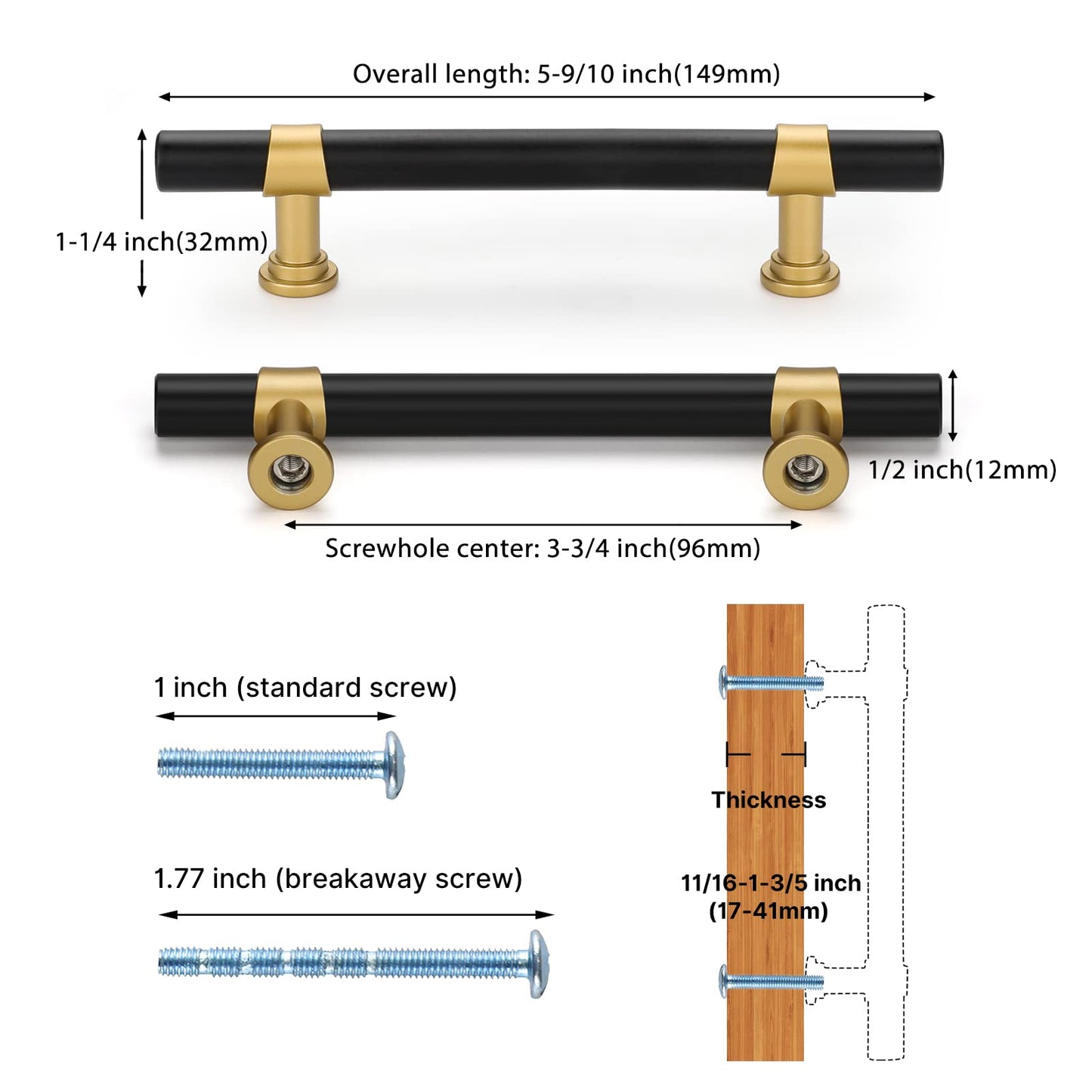 Black Gold Cabinet Handles Kitchen Cabinet Hardware