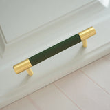 Colorful Brass Leather Cabinet Dresser Drawer Pulls