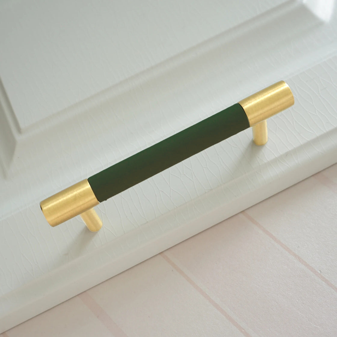 Colorful Brass Leather Cabinet Dresser Drawer Pulls