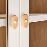 Rustic Long Beech Finish Wooden Drawer Pulls