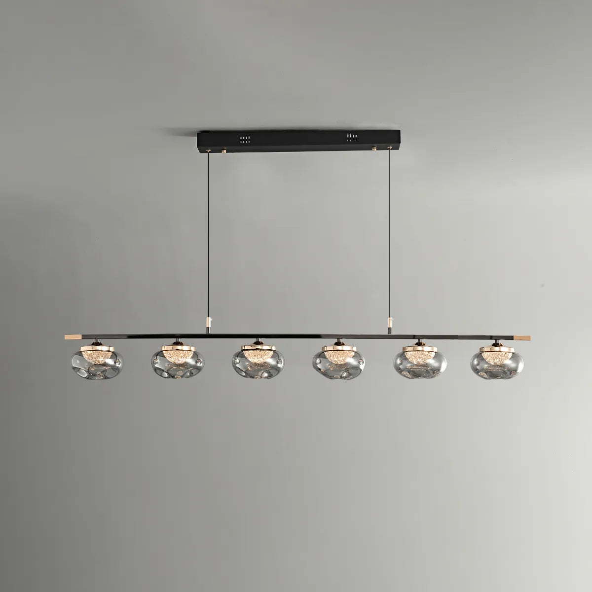 Smoked glass chandelier