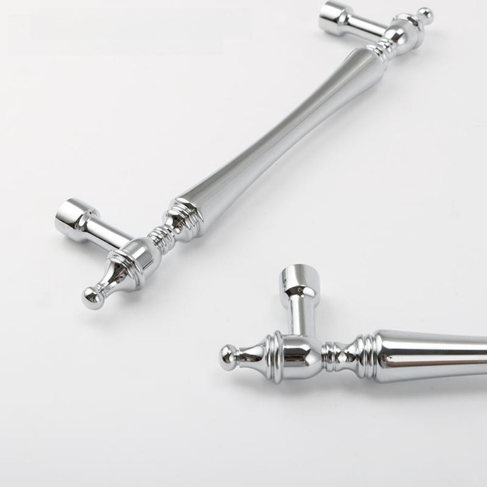 Chrome-Plated Drawer Handle Wardrobe Handle Bright Silver Cabinet Door Handle