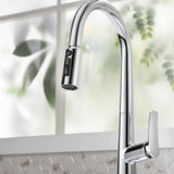 Deck Mounted Pull Out Hot Cold Mixer Kitchen Sink Faucet