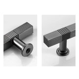 Modern Solid Thickened Zinc Alloy Square Stripe Cabinet and Drawer Handles