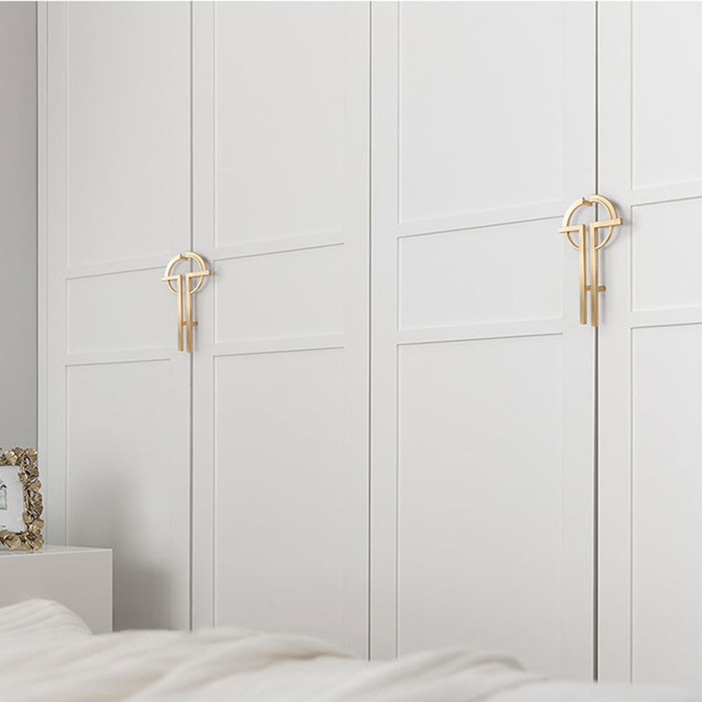 Modern Creative Gold Paired Cabinet Door Handles for Kitchen