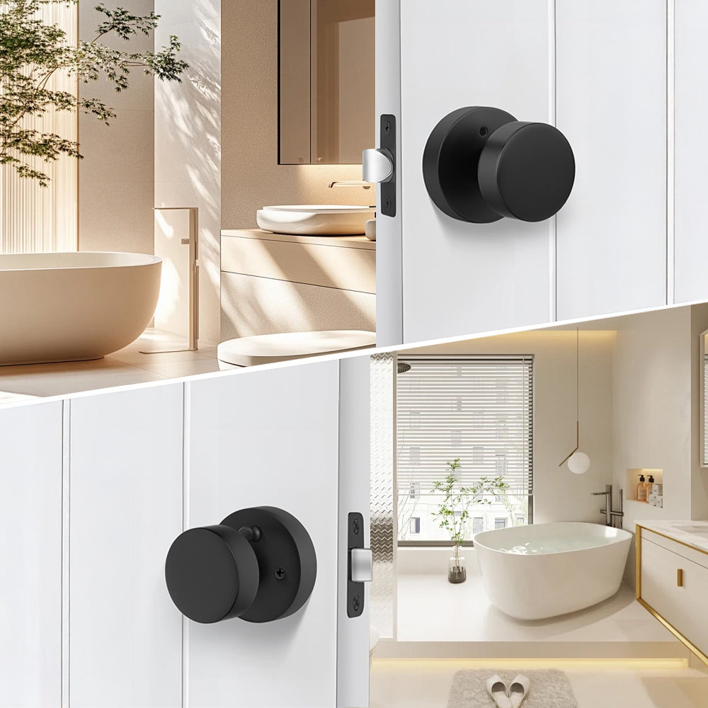 Heavy Duty Zinc Alloy Indoor Rounded Bathroom Door knobs