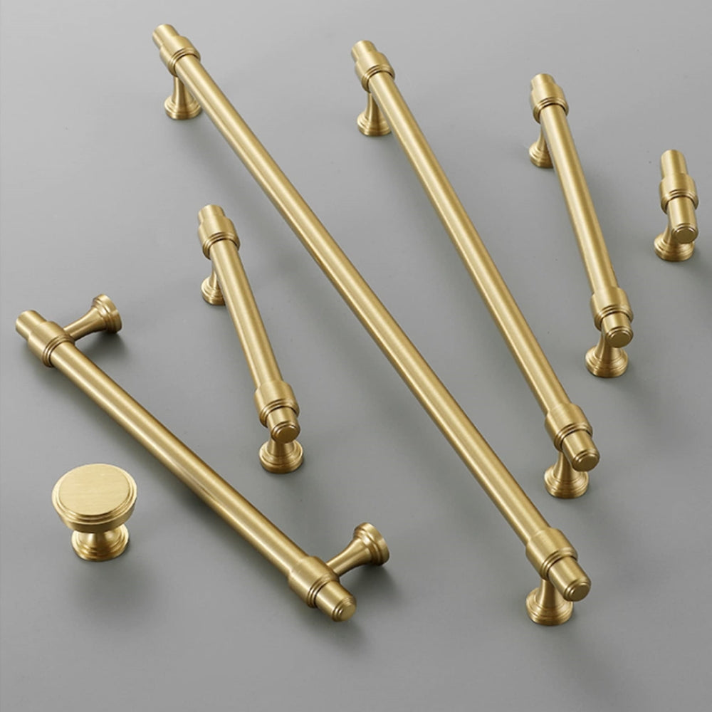 Gold Modern Brass Kitchen T-Bar Cabinet Drawer Pulls