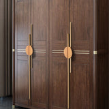 A Pair of Semicircle Wooden Natural Walnut Wardrobe Pulls